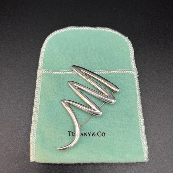 Tiffany & Co. Silver Zigzag Brooch - Picture 2 of 7